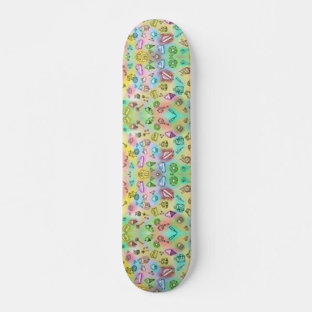 SKATEBOARD DELICIOSO PATRÓN DE POSTRES DE VERANO (Anverso )