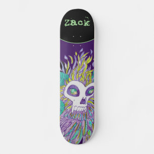 Skateboard Demon Feathers Spooky Monster