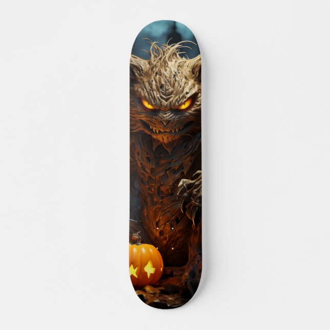 Skateboard Demoníaca criatura gato con calabaza (Anverso )