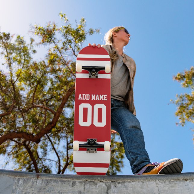 Skateboard Deporte Jersey con su nombre y número (Exterior 1)