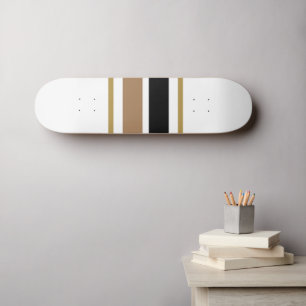 Skateboard Deportiva Anchas Rayas Negras Marrón de Carreras S