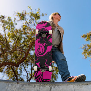Skateboard Derrame - Magenta y negro