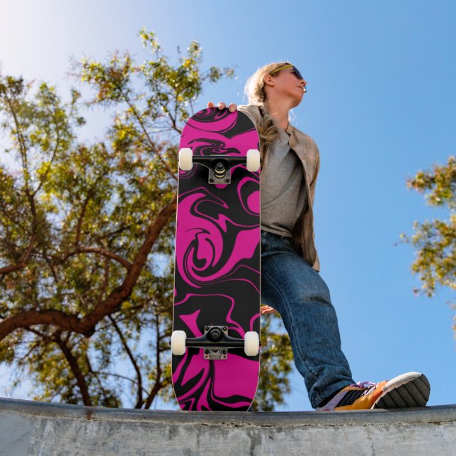 Skateboard Derrame - Magenta y negro (Exterior 1)
