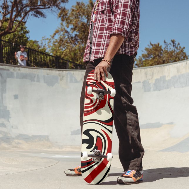 Skateboard Derrame - Rojo y Crema (Exterior 2)
