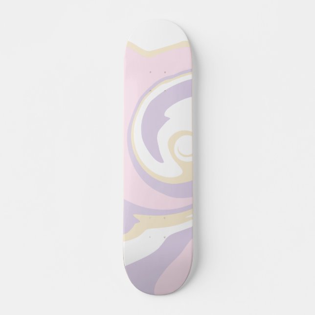 Skateboard Derrame - Rosa Pastel, Amarillo y Púrpura (Anverso )