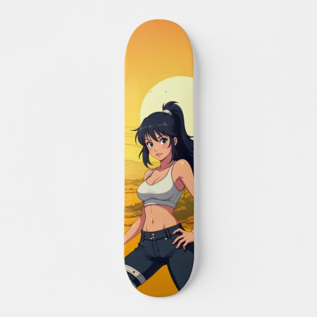 Skateboard Désert Animé Japonais  (Anverso )