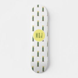 Skateboard Desierto de flor amarilla de Cactus verde lindo