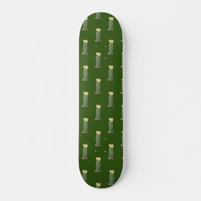Skateboard Desierto de flor amarilla de Cactus verde lindo (Anverso )