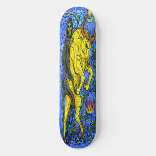 skateboard Devil and Gold Bull