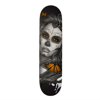 Skateboard Día del chica muerto del cráneo del azúcar