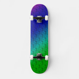 Skateboard Diag Gradiente Arcoiris Patrón floral Verde Azul