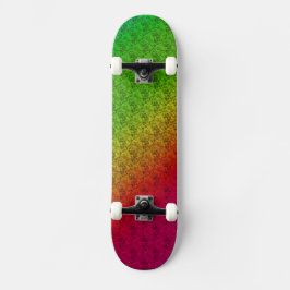 Skateboard Diag Gradiente Arcoiris Patrón floral Verde Rojo