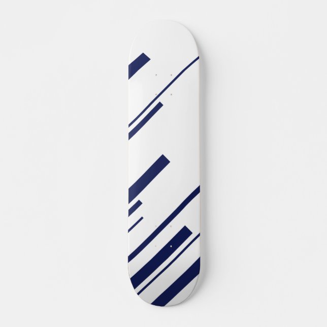 Skateboard Diagonales en azul y blanco (Anverso )