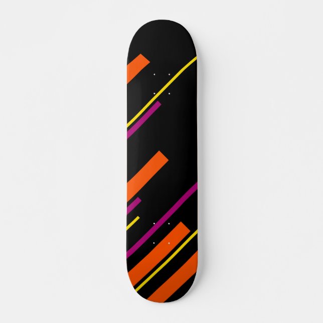 Skateboard Diagonarios - Negro, rosa, Naranja y amarillo (Anverso )