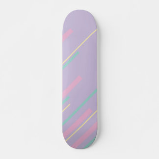 Skateboard Diagonarios - Rosa Pastel, Amarillo, Púrpura y Ver