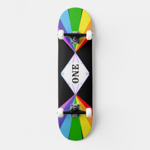 Skateboard Diamante Hermoso & Arcoíris