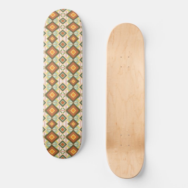 Skateboard Diamantes de arte pop retro del suroeste (Anverso)