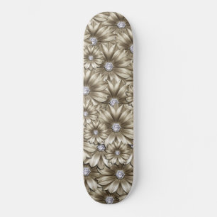 Skateboard Diamond Flowers