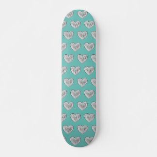 Skateboard Diamond heart blue bg