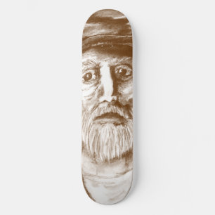 Skateboard Dibujo al carbón del viejo hombre Brown