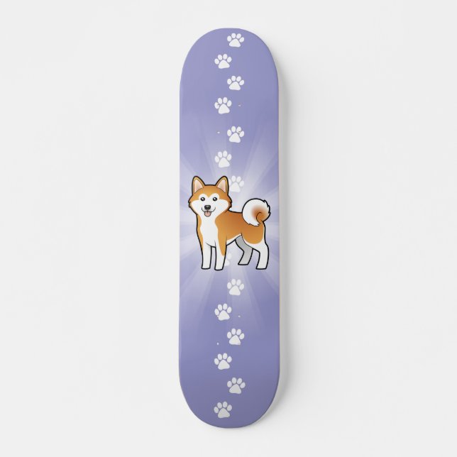 Skateboard Dibujo animado Akita Inu/Shiba Inu (Anverso )