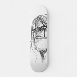 Skateboard Dibujo blanco y negro de Wrath Anime
