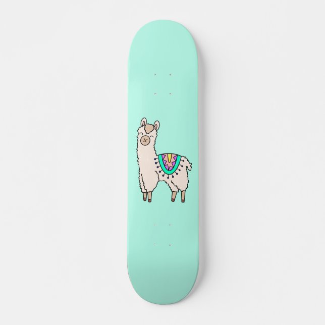 Skateboard dibujo de animales personalizados de llama feliz s (Anverso )