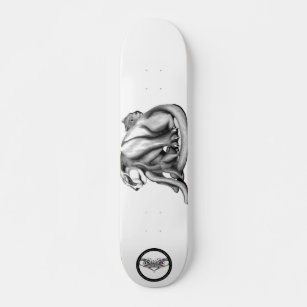 Skateboard Dibujo de arte de la familia Puma en blanco y negr