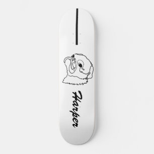 Skateboard Dibujo de arte de línea personalizable