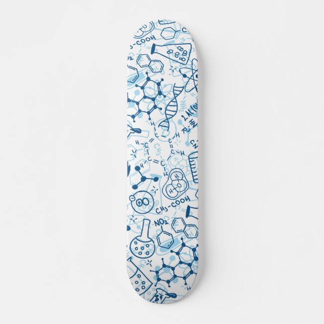 Skateboard Dibujo de doodle científico de química (Anverso )