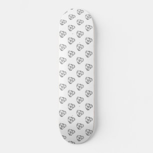 Skateboard dibujo de pitbull simple amantes de perros blanco