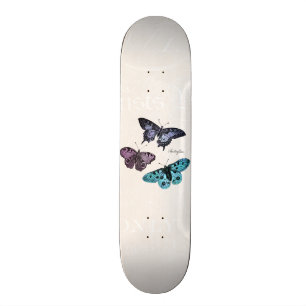 Skateboard Dibujo rosado púrpura azul verde azulado de la