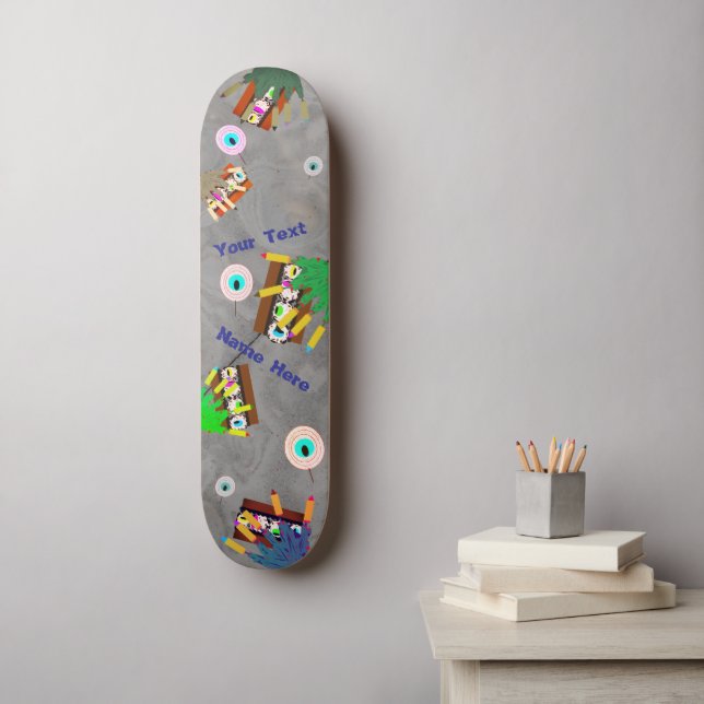 Skateboard Dientes Dulces Zombies Espeluznantes (Arte de la pared)