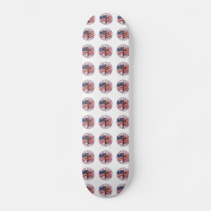 Skateboard Dios bendiga a América y cruz con bandera de EE. U