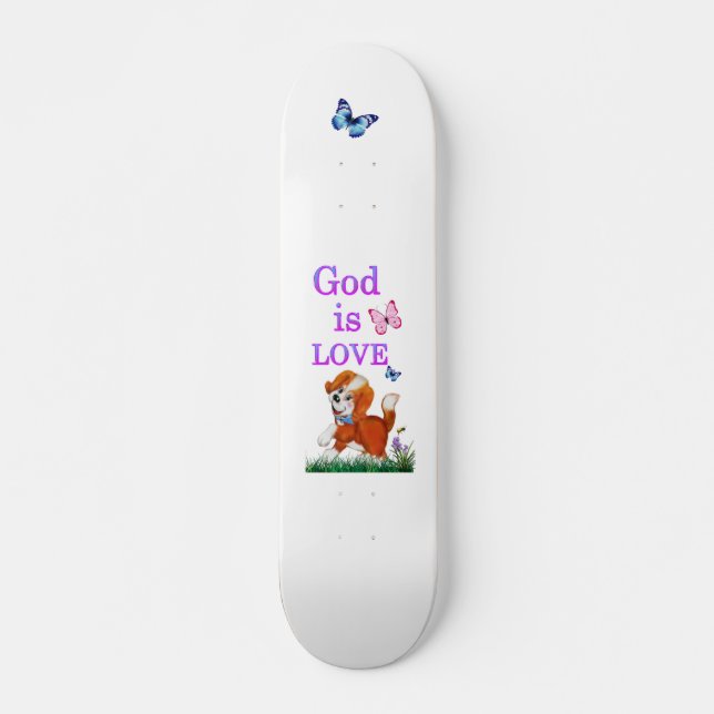 Skateboard Dios es amor (Anverso )