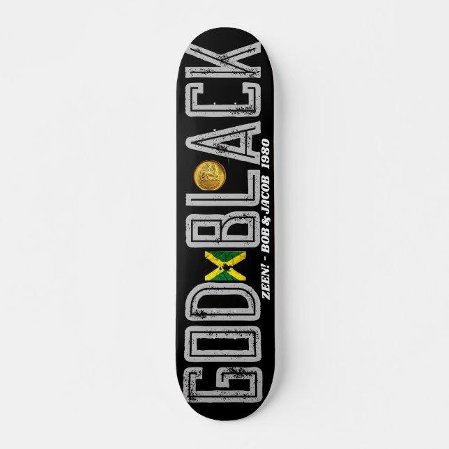 Skateboard ¡DIOS NEGRO ZEEN! Tablas de 7 3/4" (Anverso )