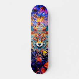 Skateboard Diosa Azul Resumen Arte y Cara Animal Boho