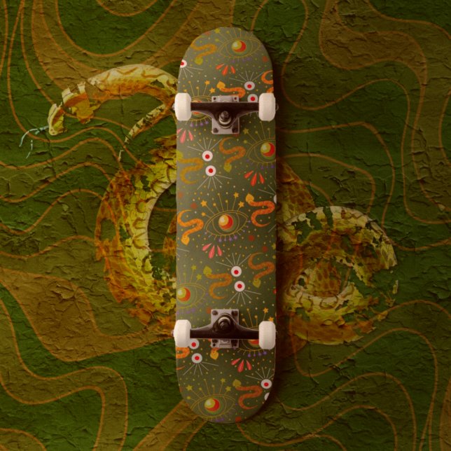Skateboard Diosa de la serpiente verde (Subido por el creador)