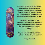Skateboard Diosa del universo<br><div class="desc">Un diseño genial de una diosa del universo, eso es lo que he llamado de todos modos, tienes una mujer en el cosmos y toda la escena se ve muy bien en la cubierta. Las palabras "Diosa del universo" pueden ser editadas para que puedas poner cualquier texto que quieras ahí...</div>