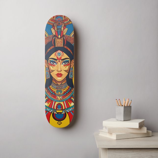 Skateboard Diosa Maya Ixchel (Arte de la pared)