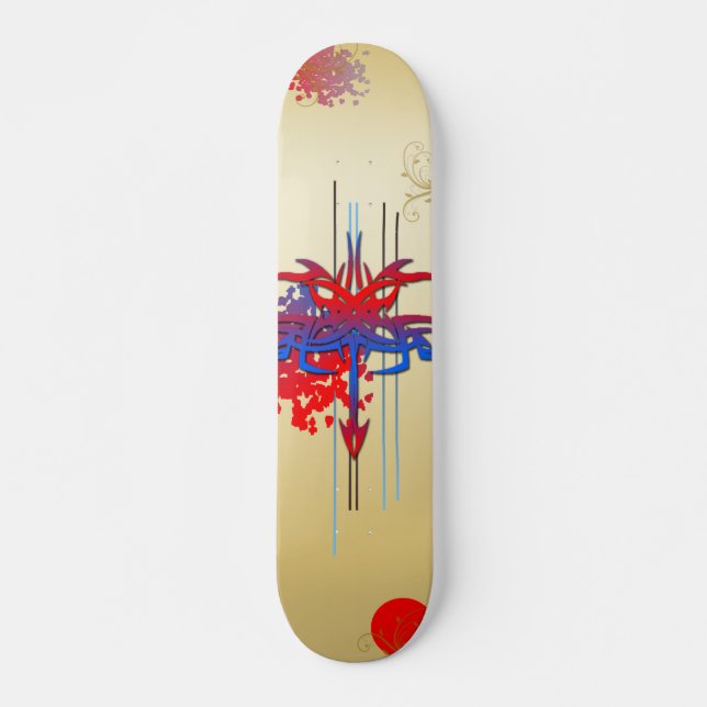 Skateboard diseñado para tatuajes de colores (Anverso )