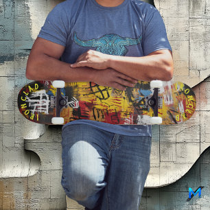 Skateboard Diseño abstracto audaz de estilo graffiti y ambien