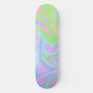 Skateboard Diseño abstracto de barrido rosa morado azul verde