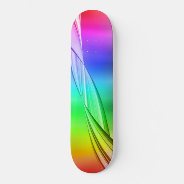 Skateboard Diseño abstracto de colores arcoiris (Anverso)