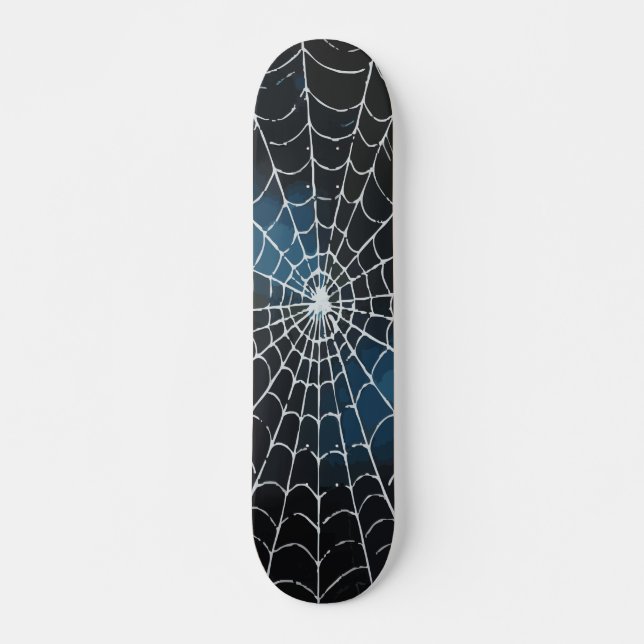 Skateboard Diseño abstracto de gradiente de telaraña blanca (Anverso )