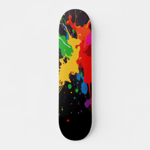 Skateboard Diseño abstracto de salpicaduras de pintura multic