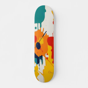 Skateboard Diseño abstracto de salpicaduras de pintura multic