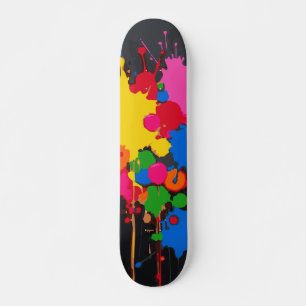 Skateboard Diseño abstracto de salpicaduras y goteo de pintur