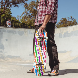 Skateboard Diseño abstracto irregular colorido blanco