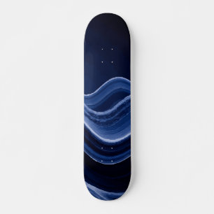 Skateboard Diseño abstracto minimalista de onda azul oscuro
